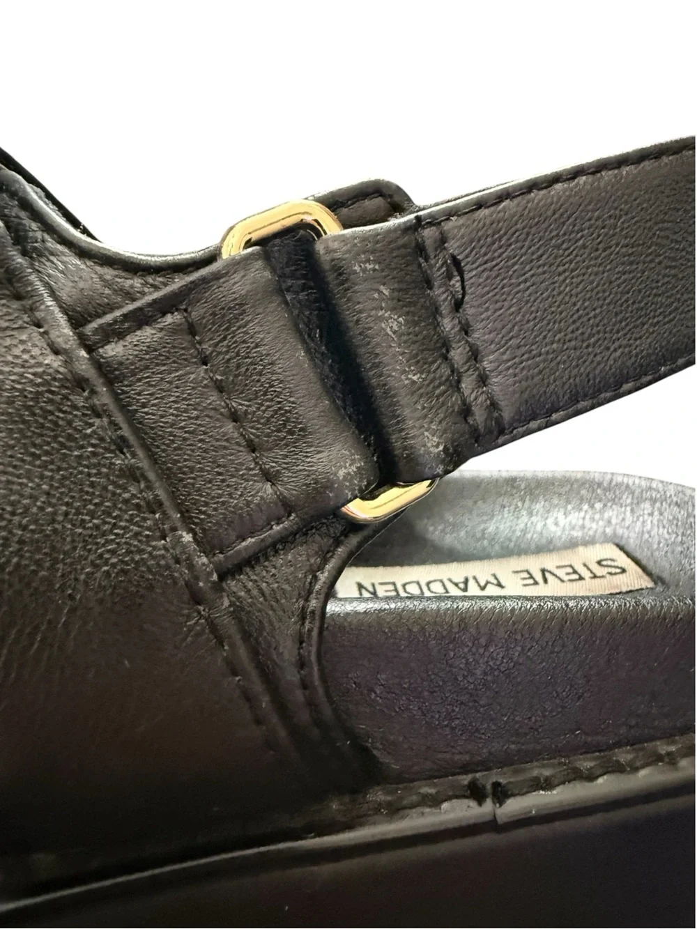 Steve Madden Bigmona Platform Sandals Black 7
